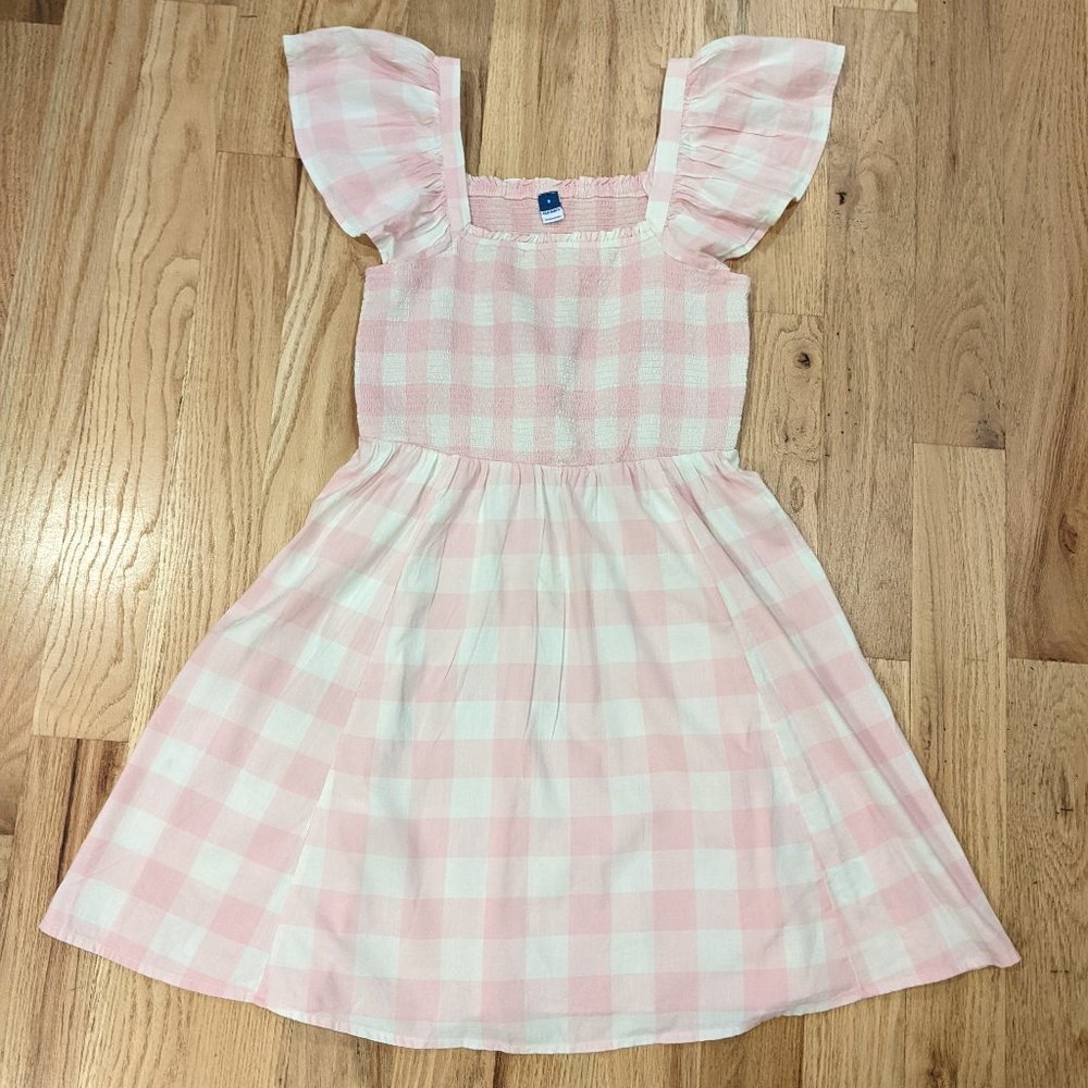 Pink Gingham Smocked Dress